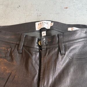 Black Leather high rise leather pants